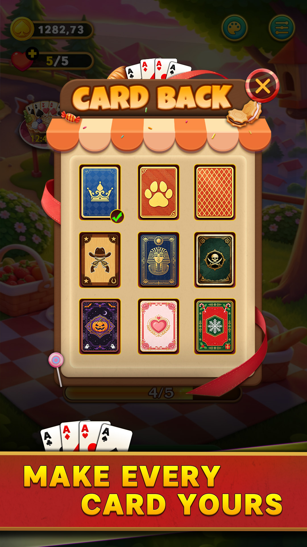 FourPath Solitaire puzzle in progress